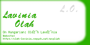 lavinia olah business card
